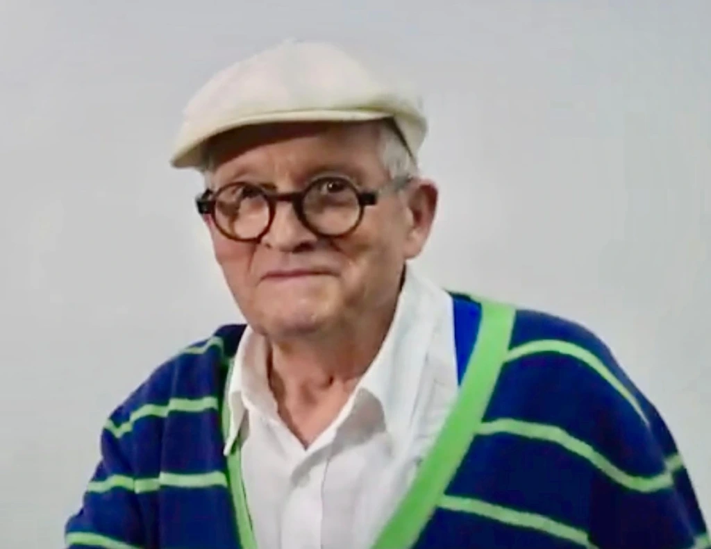 David Hockney s kačketom i okruglim naočalama, portret iz 2017.