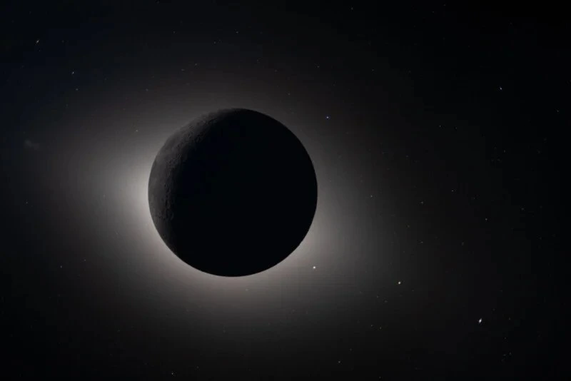 Pomrčina Sunca snimljena tijekom misije Artemis II - Mjesec zaklanja Sunce, oko diska sjaji F-korona