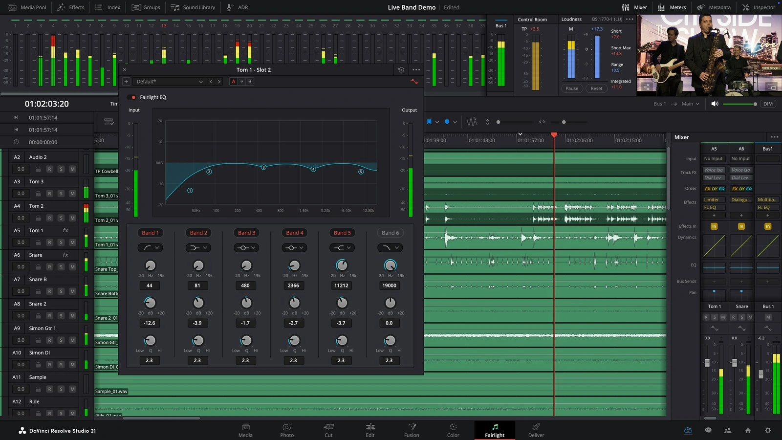 Fairlight stranica u DaVinci Resolveu 21 s audio mikserom