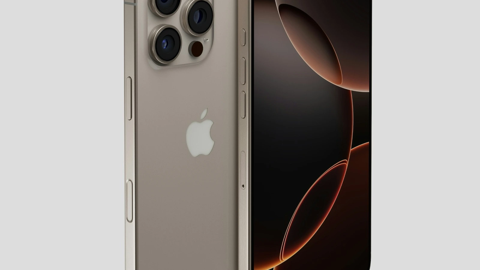 Dva iPhonea jedan do drugoga na sivoj podlozi
